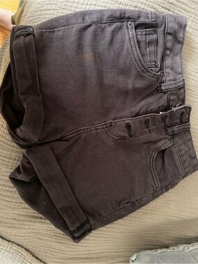 O'Neill Black Rolled Hem Jean Shorts